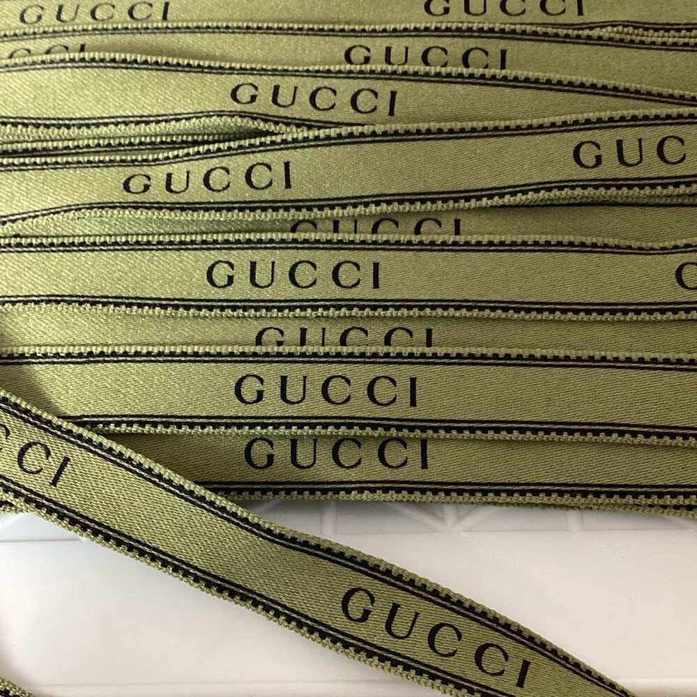 Authentic GUCCI Ribbon Olive Green Sold by two yard pieces 5/8” Wide New